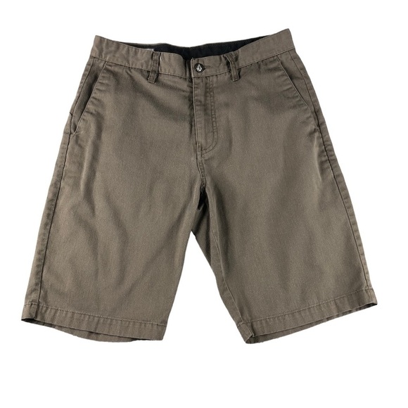 Volcom Brown VMonty Flat Front Shorts, Skateboarding, Skate, Casual - Picture 1 of 10